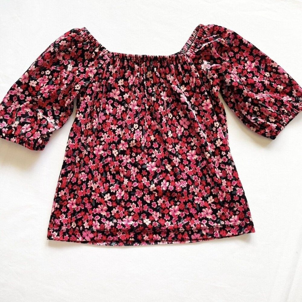 Old Navy Velvet Floral Top Size 10/12